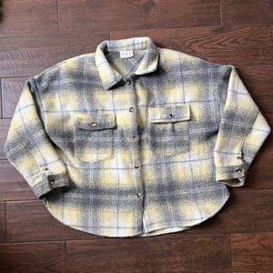 Flannel button up sweater